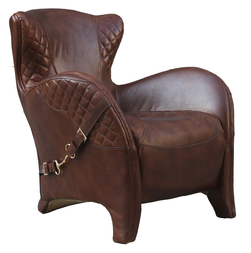 Product photograph of Bronco Saddle Armchair Vintage Distressed Brown Real Leather from Chesterfield Sofas