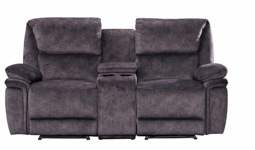 Product photograph of Brooklyn 2 Seater Reclining Sofa With Cupholder Charcoal Grey Real Fabric In Stock from Chesterfield Sofas