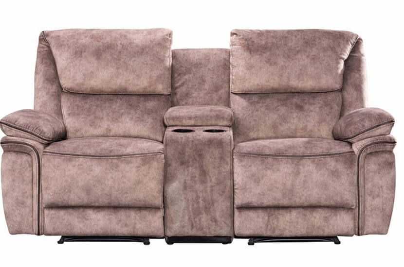 Product photograph of Brooklyn Genuine 2 Seater Reclining Sofa With Cupholder Taupe Real Fabric In Stock from Chesterfield Sofas