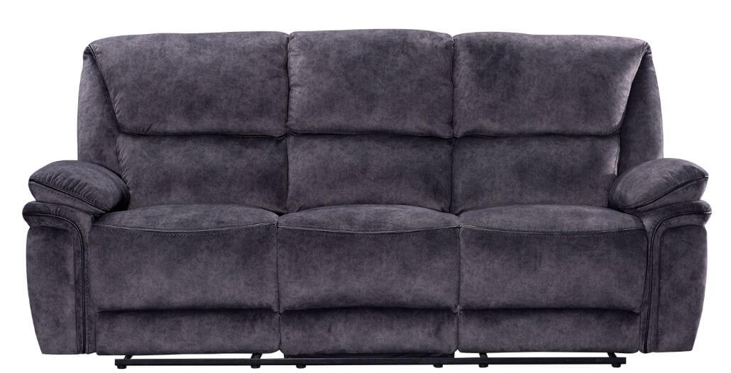 Product photograph of Brooklyn Genuine 3 2 1 Seater Reclining Sofa Suite Charcoal Grey Real Fabric In Stock from Chesterfield Sofas.