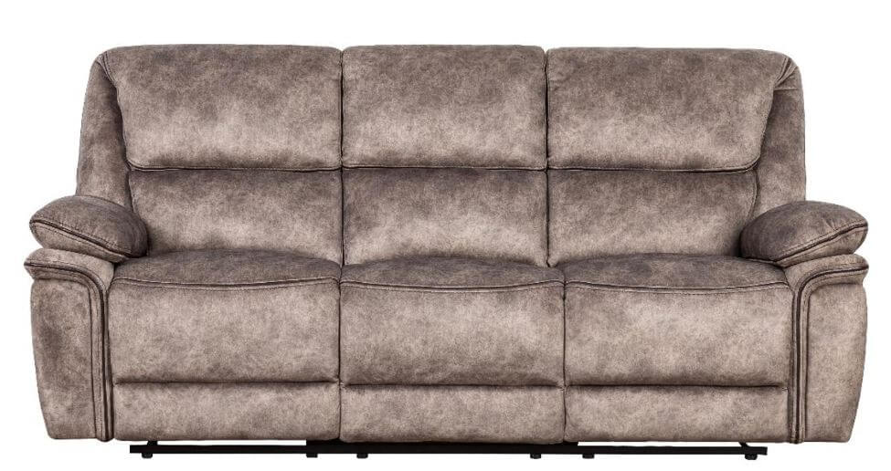 Product photograph of Brooklyn Genuine 3 Seater Reclining Sofa Taupe Real Fabric In Stock from Chesterfield Sofas