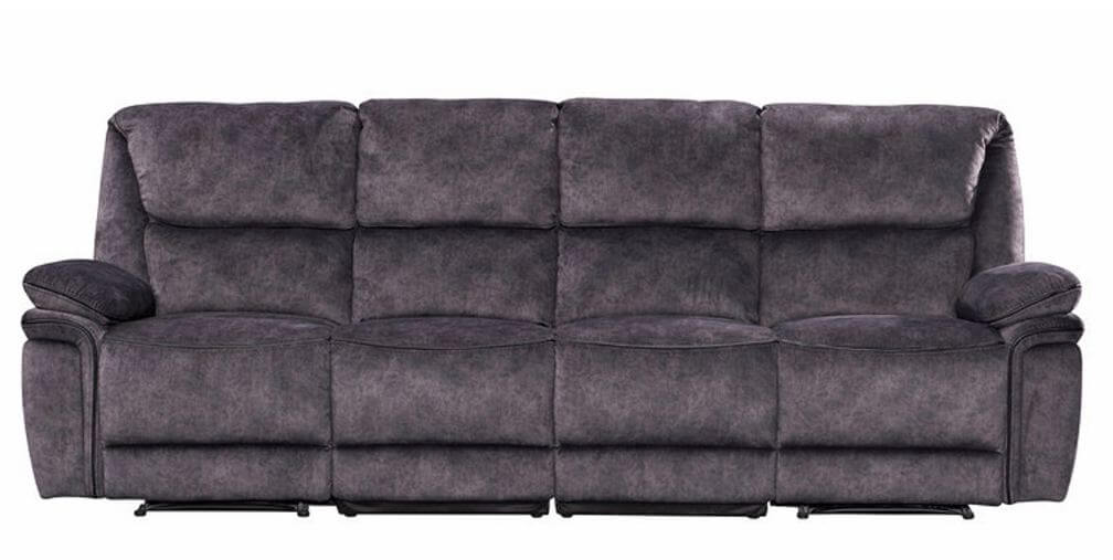 Product photograph of Brooklyn Genuine 4 Seater Reclining Sofa Charcoal Grey Real Fabric In Stock from Chesterfield Sofas