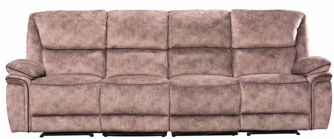 Product photograph of Brooklyn Genuine 4 Seater Reclining Sofa Taupe Real Fabric In Stock from Chesterfield Sofas