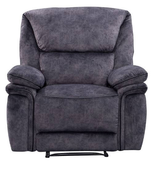 Product photograph of Brooklyn Genuine Reclining Armchair Charcoal Grey Real Fabric In Stock from Chesterfield Sofas