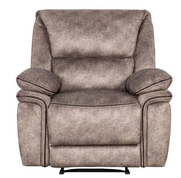Product photograph of Brooklyn Genuine Reclining Armchair Taupe Real Fabric In Stock from Chesterfield Sofas