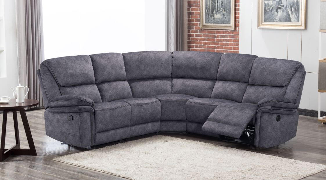 Product photograph of Brooklyn Reclining Corner Group Sofa 2 C 2 Charcoal Grey Real Fabric In Stock from Chesterfield Sofas