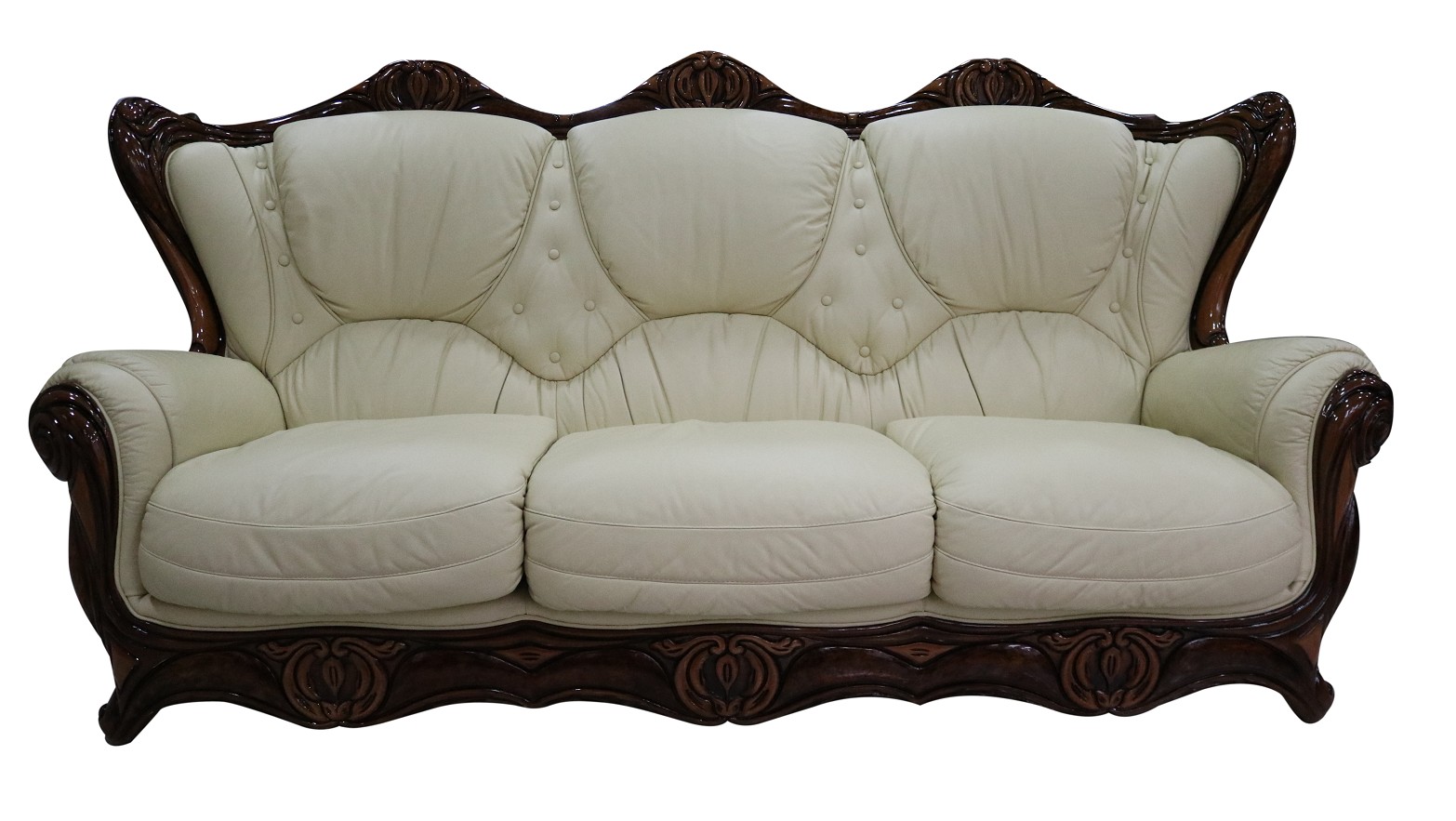 Product photograph of Catania Handmade 3 Seater Sofa Italian Cream Real Leather from Chesterfield Sofas