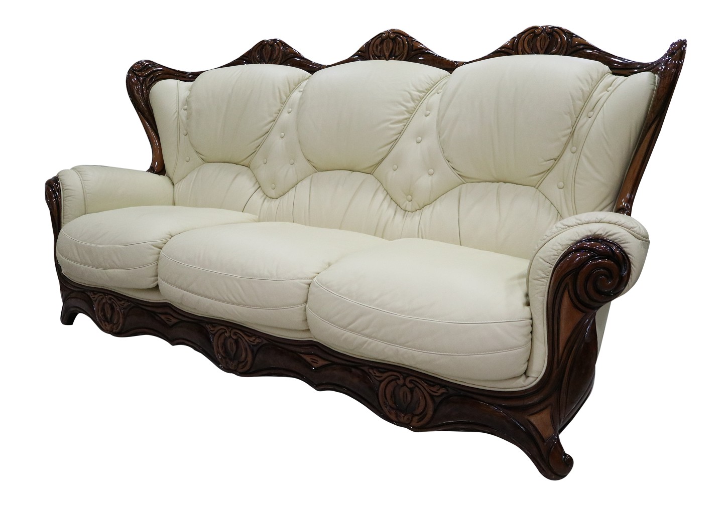 Product photograph of Catania Handmade 3 Seater Sofa Italian Cream Real Leather from Chesterfield Sofas.