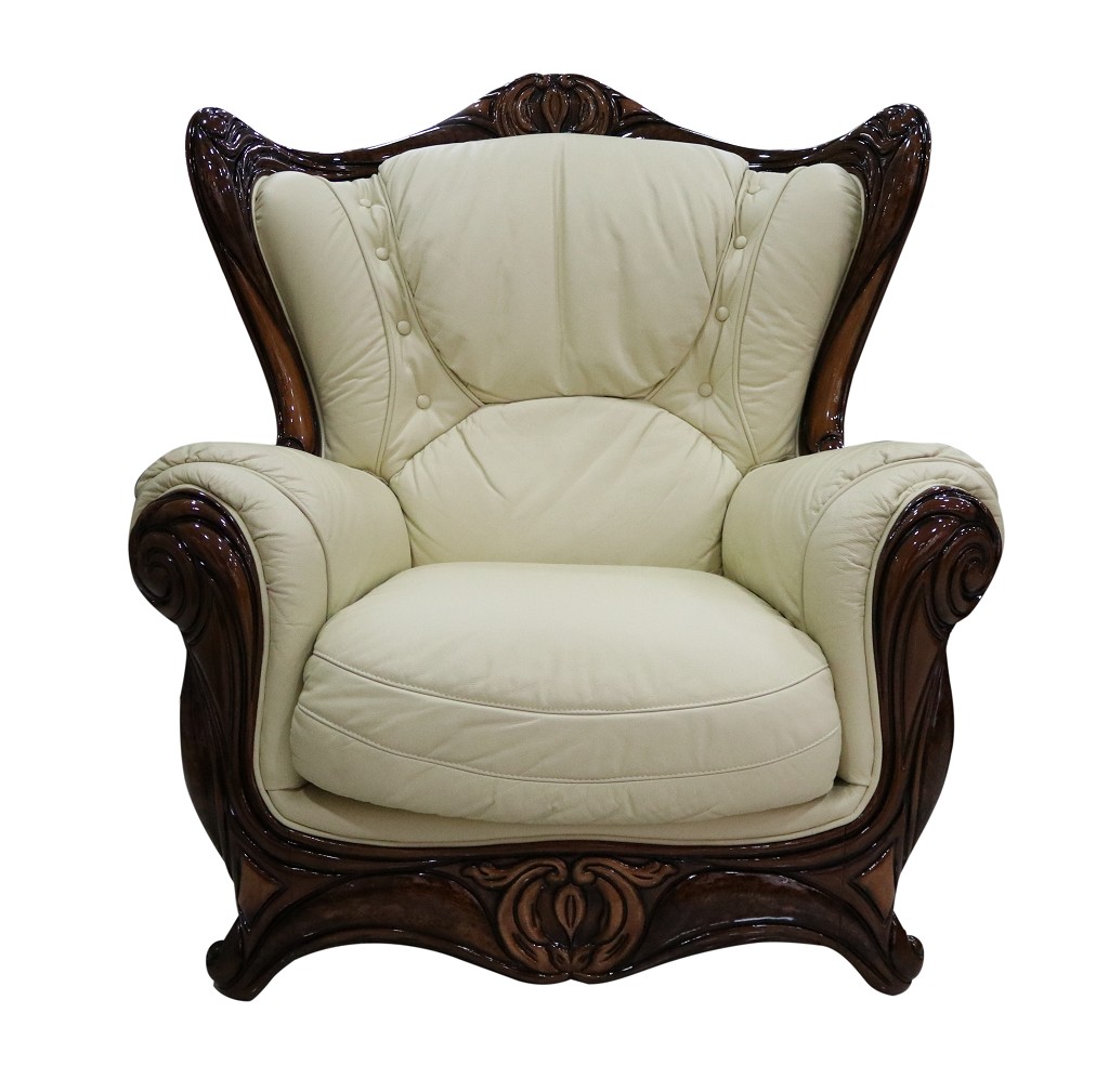Product photograph of Catania Handmade Armchair Genuine Italian Cream Real Leather from Chesterfield Sofas