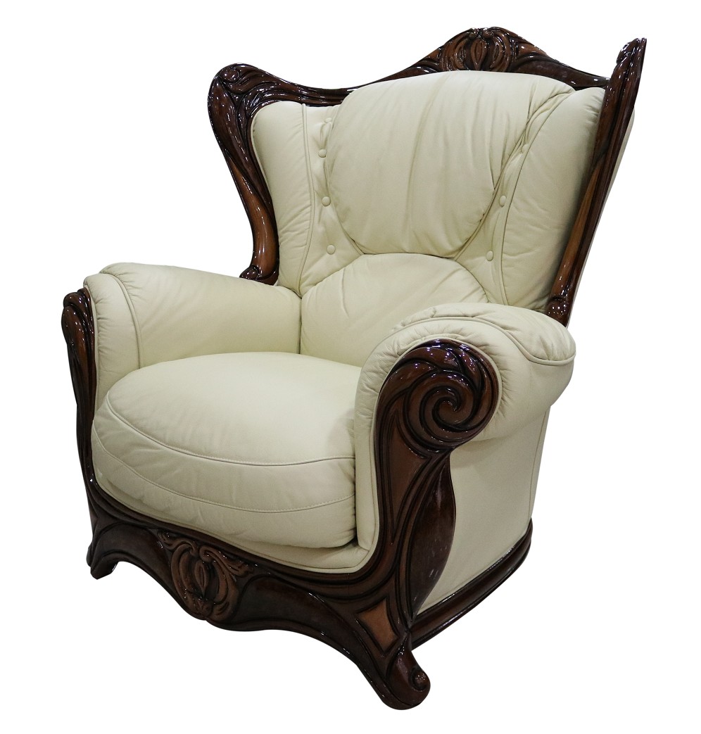 Product photograph of Catania Handmade Armchair Genuine Italian Cream Real Leather from Chesterfield Sofas.