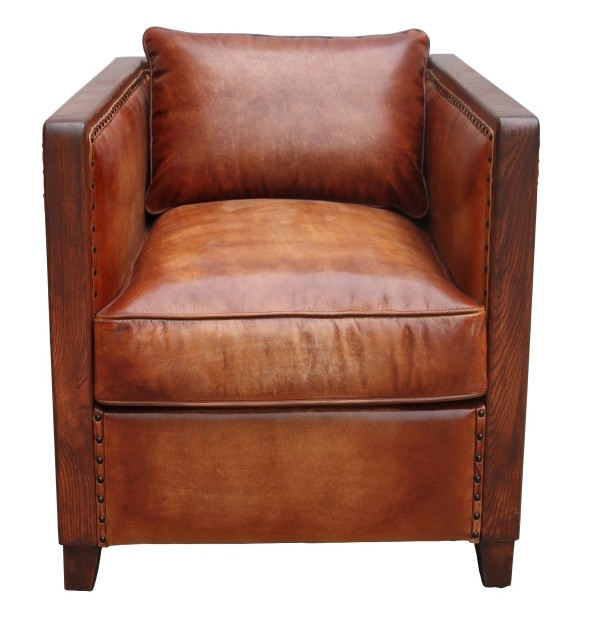 Product photograph of Chastleton Handmade Vintage Armchair Distressed Brown Real Leather from Chesterfield Sofas