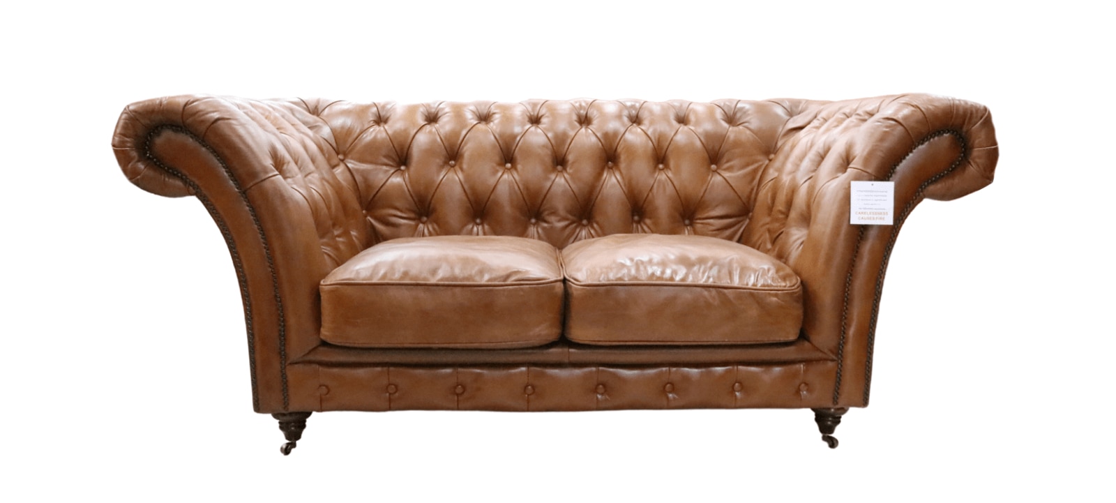 Product photograph of Chelsea Chesterfield 2 Seater Settee Sofa Vintage Tan Distressed Real Leather from Chesterfield Sofas