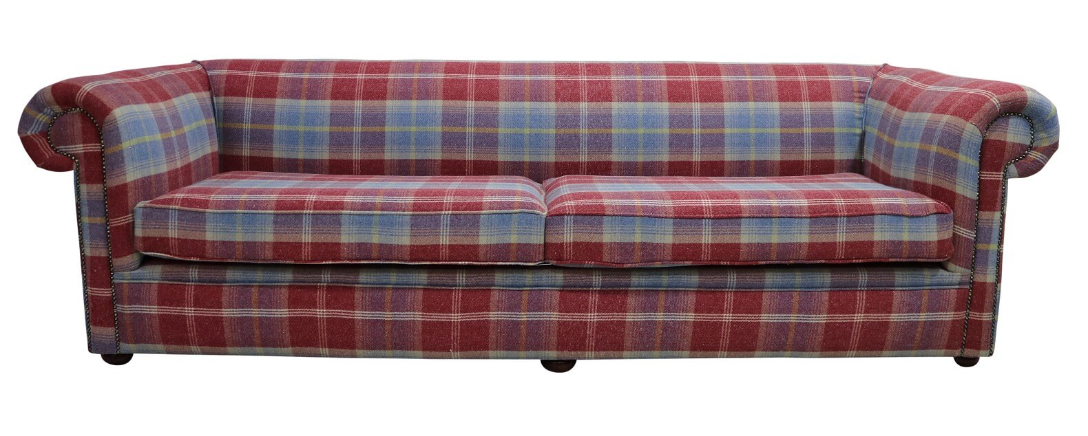 Product photograph of Chesterfield 1930 039 S 4 Seater Balmoral Ruby Red Check P Amp S Fabric Sofa In Classic Style from Chesterfield Sofas
