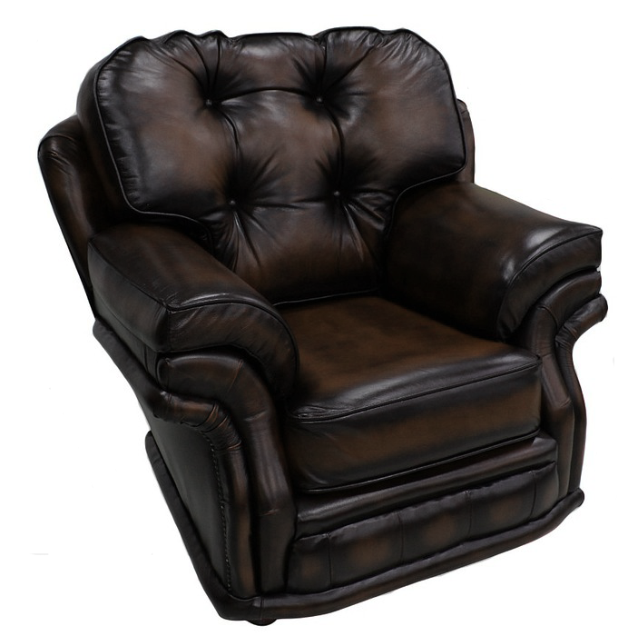 Product photograph of Chesterfield 1 Seater Armchair Antique Brown Leather In Knightsbr Idge Style from Chesterfield Sofas
