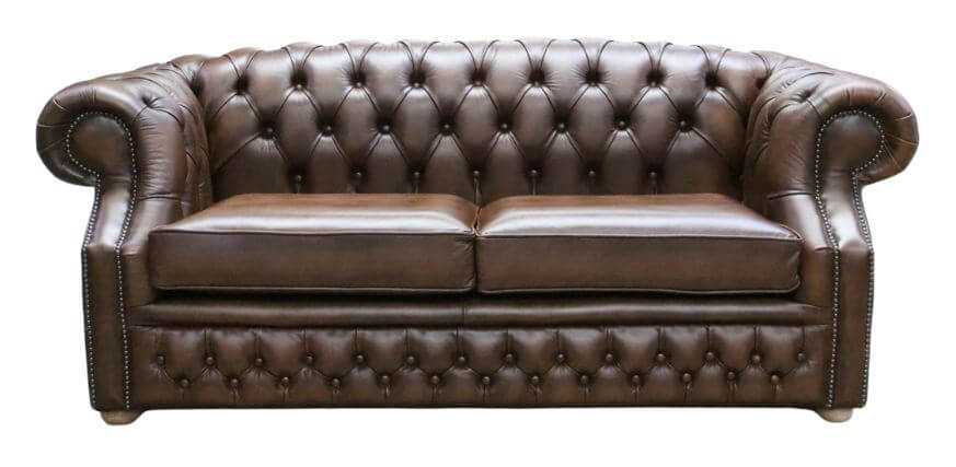 Product photograph of Chesterfield 2 5 Seater Sofa Antique Brown Real Leather In Buckingham Style from Chesterfield Sofas