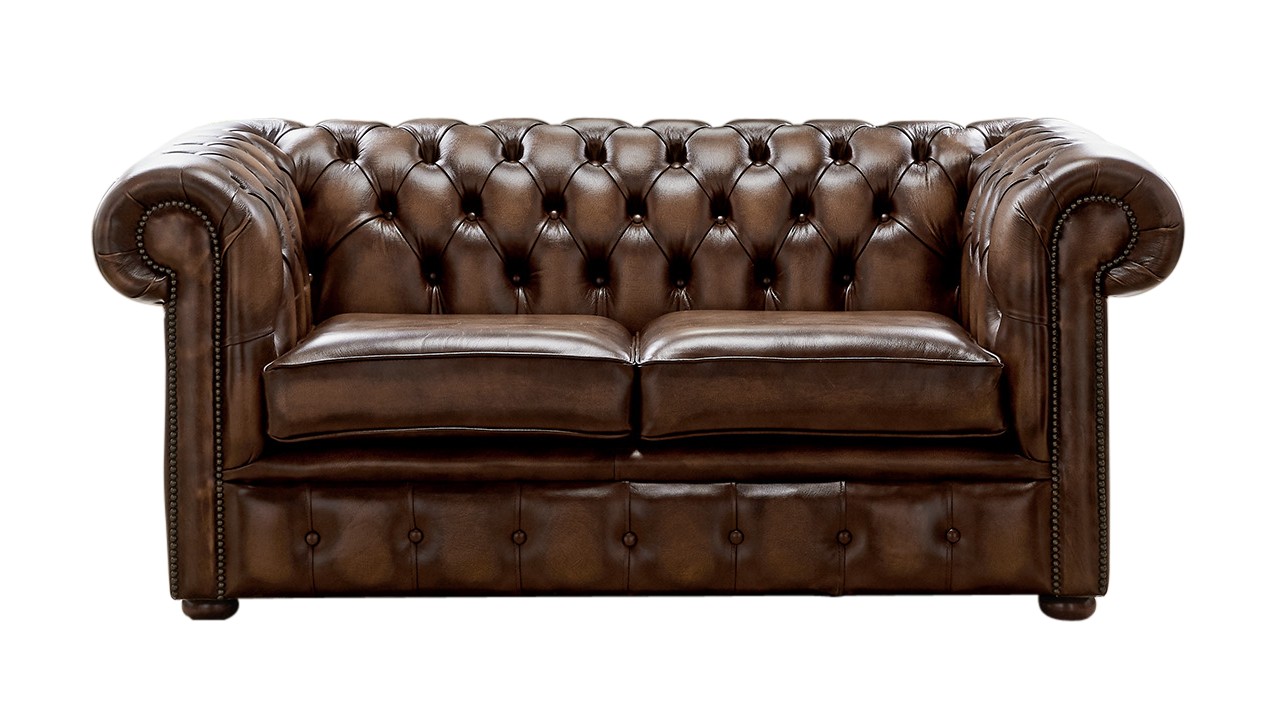 Product photograph of Chesterfield 2 Seater Antique Brown Leather Sofa Settee Bespoke In Classic Style from Chesterfield Sofas