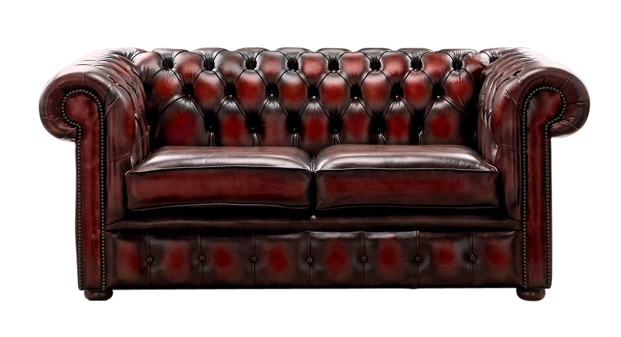Product photograph of Chesterfield 2 Seater Antique Oxblood Leather Sofa Settee Bespoke In Classic Style from Chesterfield Sofas