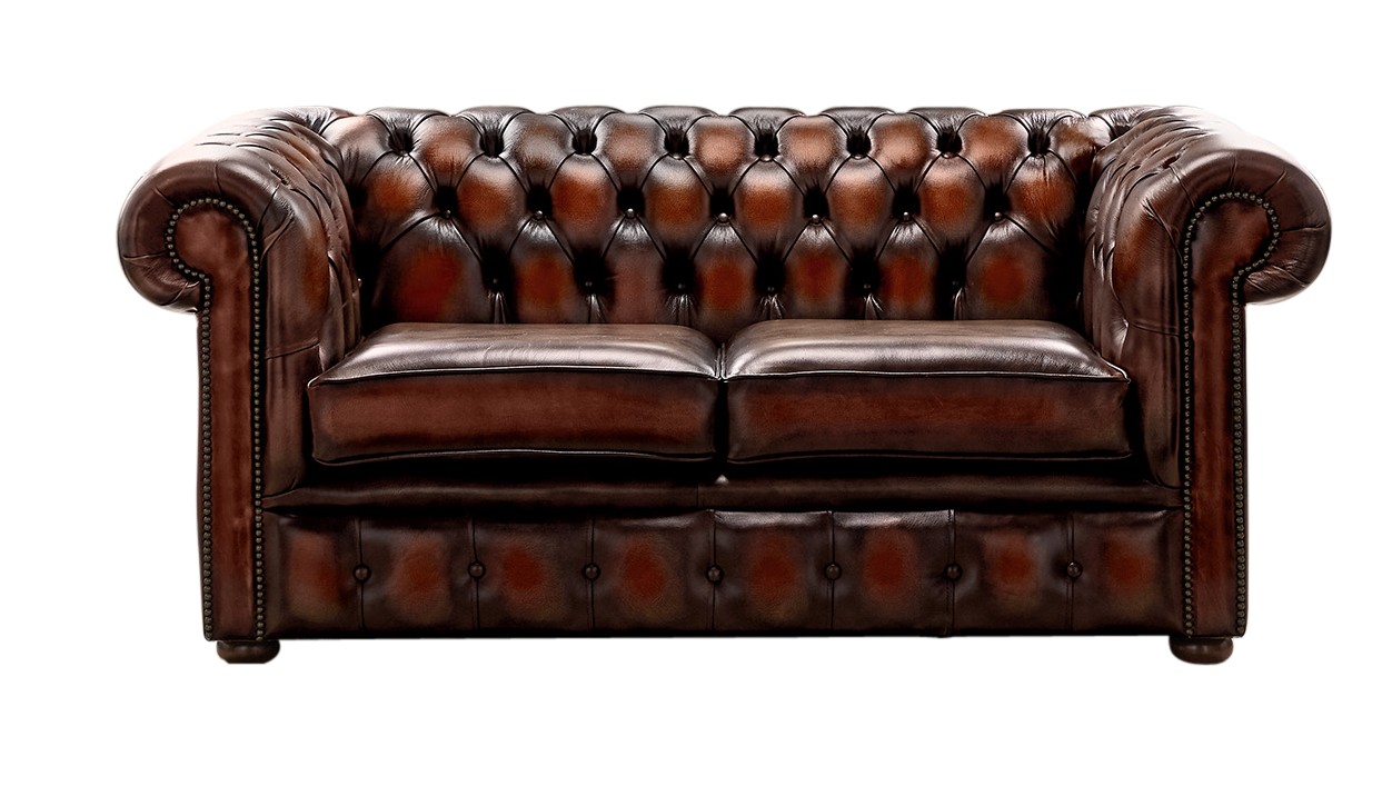 Product photograph of Chesterfield 2 Seater Antique Rust Leather Sofa Settee Bespoke In Classic Style from Chesterfield Sofas