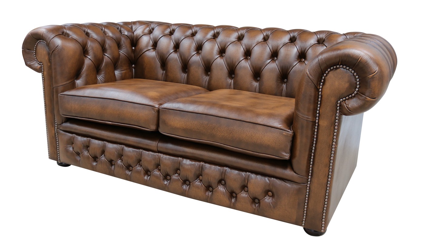 Product photograph of Chesterfield 2 Seater Antique Tan Leather Winchester Sofa In Classic Style from Chesterfield Sofas.