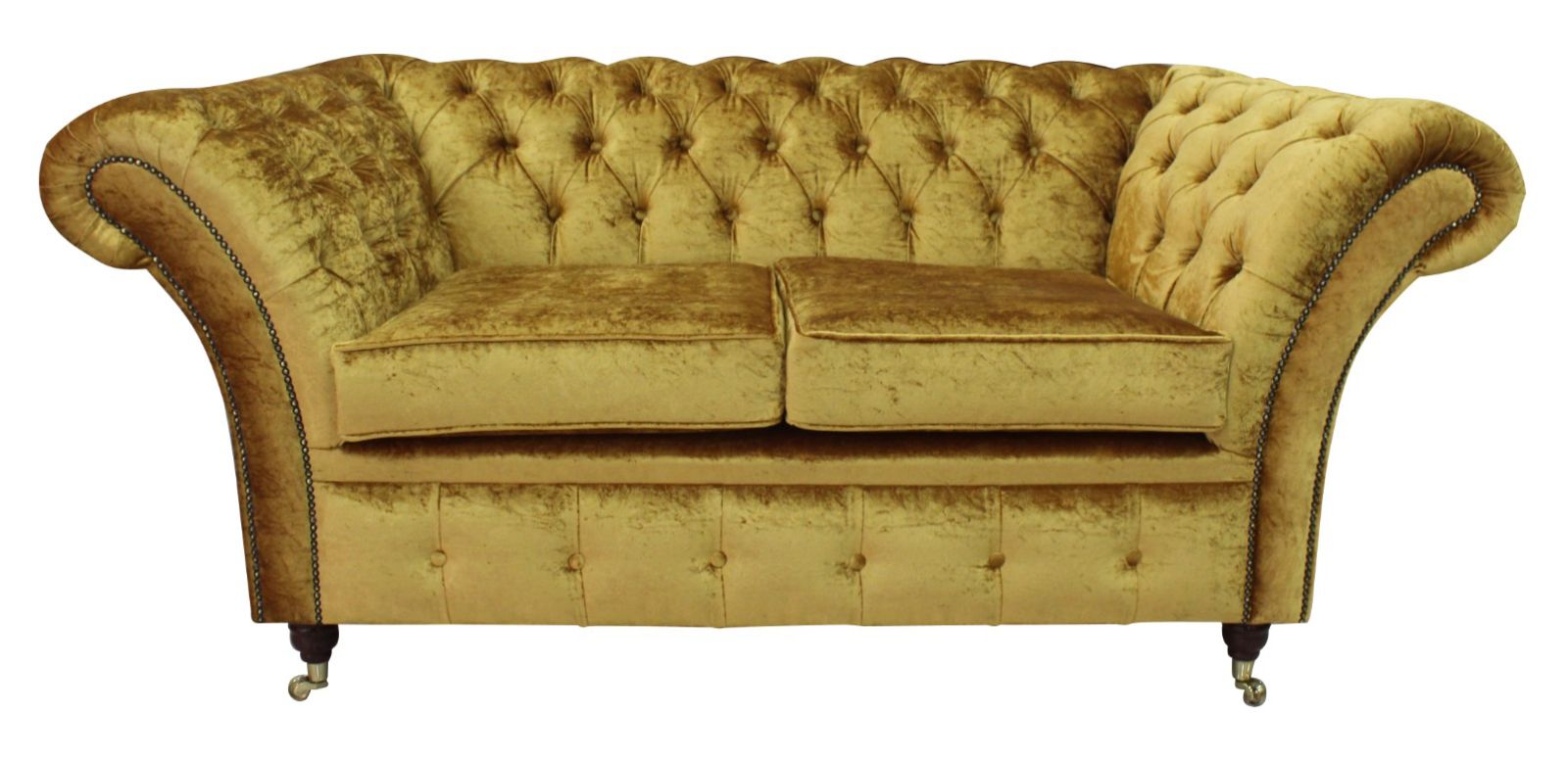 Product photograph of Chesterfield 2 Seater Boutique Gold Crush Velvet Sofa In Balmoral Style from Chesterfield Sofas