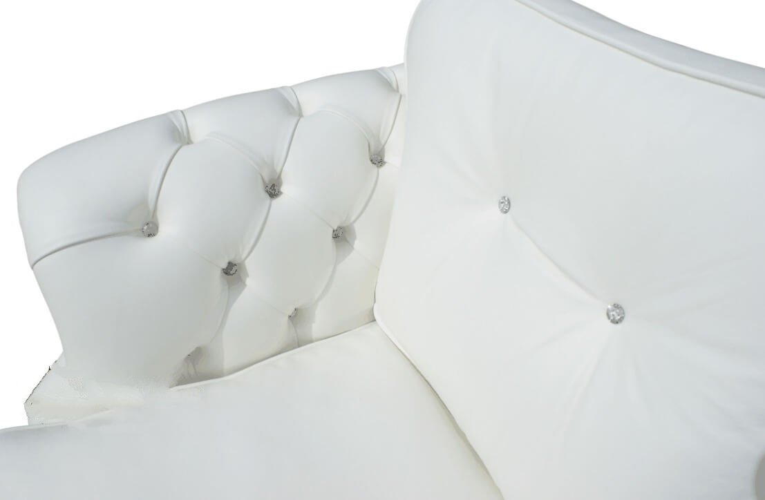 Product photograph of Chesterfield 2 Seater Crystal White Leather Sofa Settee Bespoke In Era Style from Chesterfield Sofas.