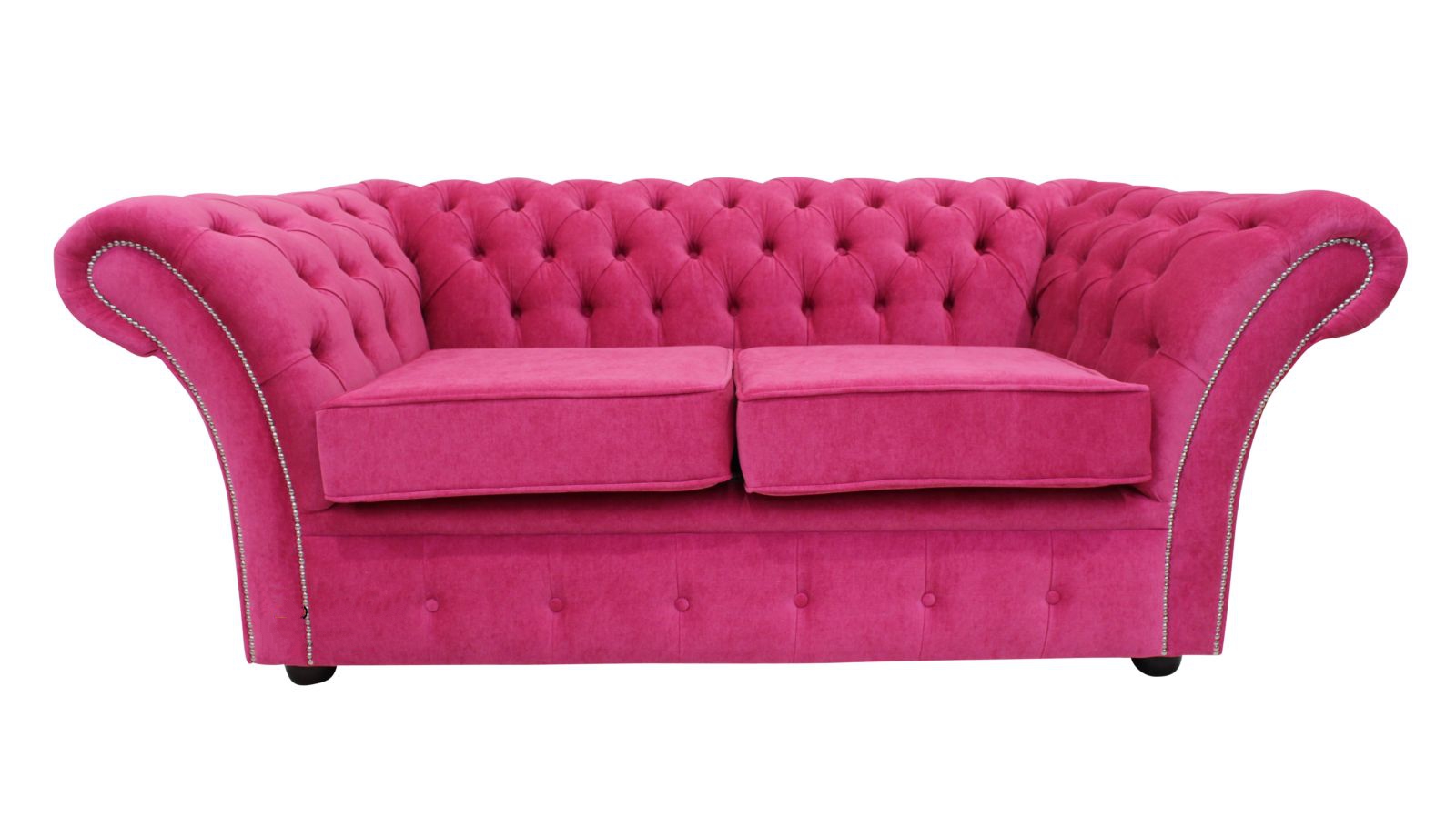 Product photograph of Chesterfield 2 Seater Danza Fuchsia Pink Fabric Sofa Settee In Balmoral Style from Chesterfield Sofas.