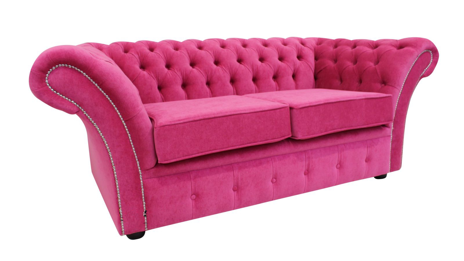 Product photograph of Chesterfield 2 Seater Danza Fuchsia Pink Fabric Sofa Settee In Balmoral Style from Chesterfield Sofas.