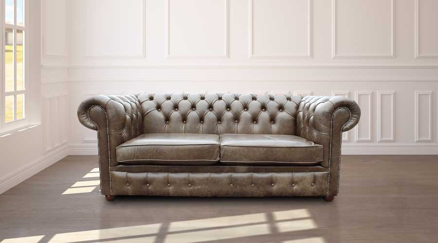 Product photograph of Chesterfield 2 Seater Old English Alga Leather Sofa Settee Bespoke In Classic Style from Chesterfield Sofas