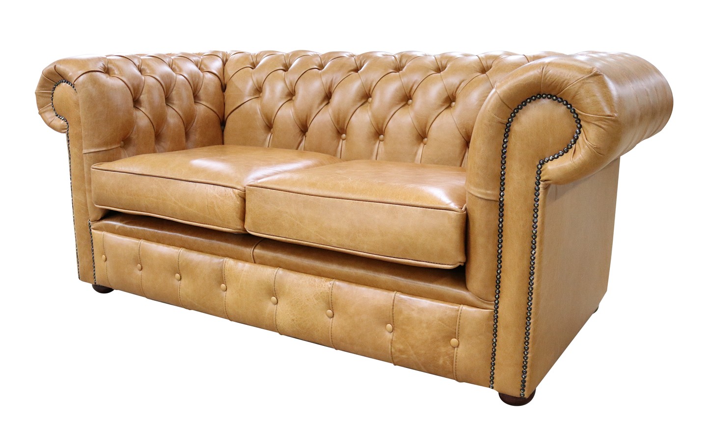 Product photograph of Chesterfield 2 Seater Old English Buckskin Leather Sofa Settee Bespoke In Classic Style from Chesterfield Sofas.