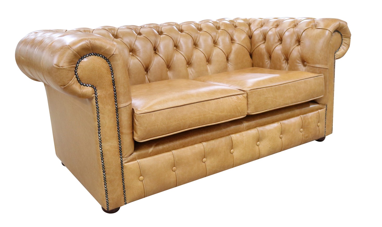 Product photograph of Chesterfield 2 Seater Old English Buckskin Leather Sofa Settee Bespoke In Classic Style from Chesterfield Sofas.
