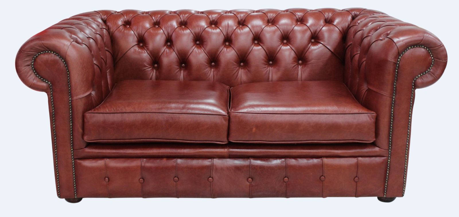 Product photograph of Chesterfield 2 Seater Old English Chestnut Leather Sofa Settee Bespoke In Classic Style from Chesterfield Sofas