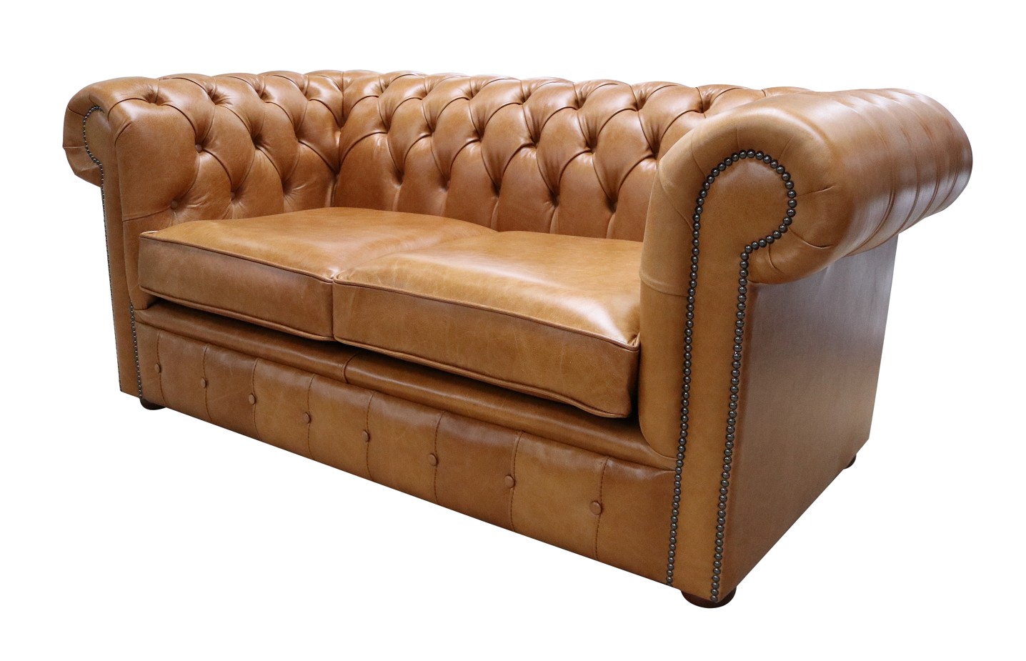 Product photograph of Chesterfield 2 Seater Old English Tan Real Leather Sofa Bespoke In Classic Style from Chesterfield Sofas.