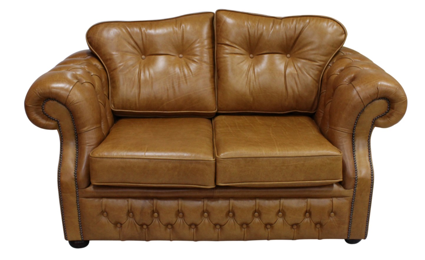 Product photograph of Chesterfield 2 Seater Old English Tan Leather Sofa Bespoke In Era Style from Chesterfield Sofas
