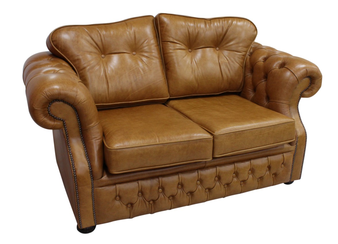 Product photograph of Chesterfield 2 Seater Old English Tan Leather Sofa Bespoke In Era Style from Chesterfield Sofas.