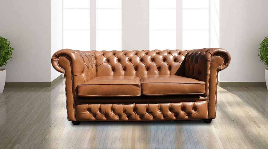 Product photograph of Chesterfield 2 Seater Old English Tan Leather Sofa Settee Bespoke In Classic Style from Chesterfield Sofas