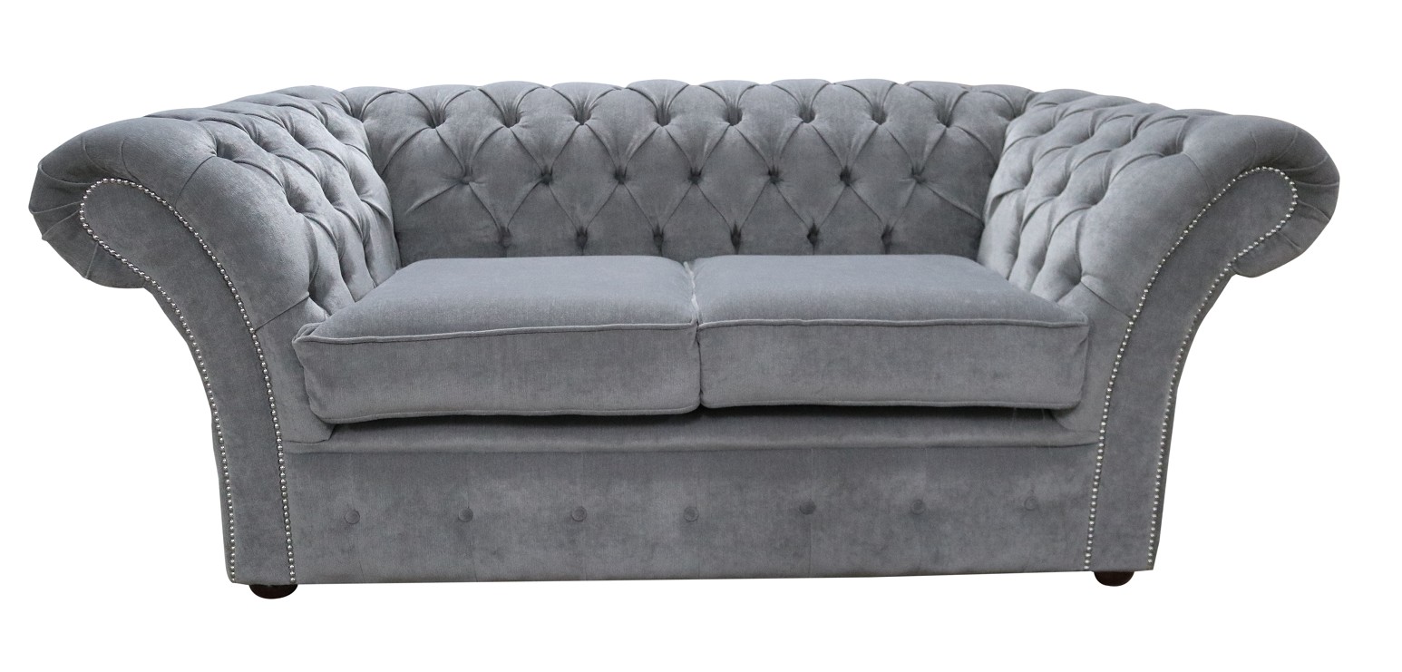 Product photograph of Chesterfield 2 Seater Pimlico Grey Fabric Sofa Settee Bespoke In Balmoral Style from Chesterfield Sofas