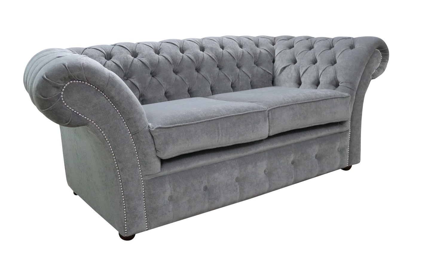 Product photograph of Chesterfield 2 Seater Pimlico Grey Fabric Sofa Settee Bespoke In Balmoral Style from Chesterfield Sofas.