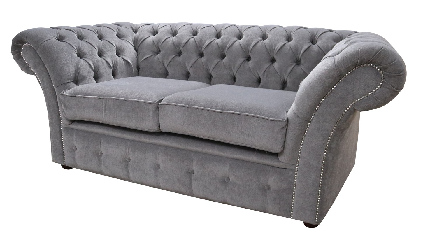 Product photograph of Chesterfield 2 Seater Pimlico Grey Fabric Sofa Settee Bespoke In Balmoral Style from Chesterfield Sofas.