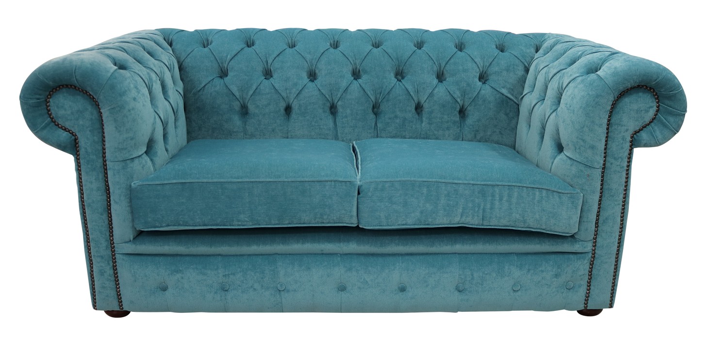 Product photograph of Chesterfield 2 Seater Pimlico Teal Fabric Sofa Settee Bespoke In Classic Style from Chesterfield Sofas