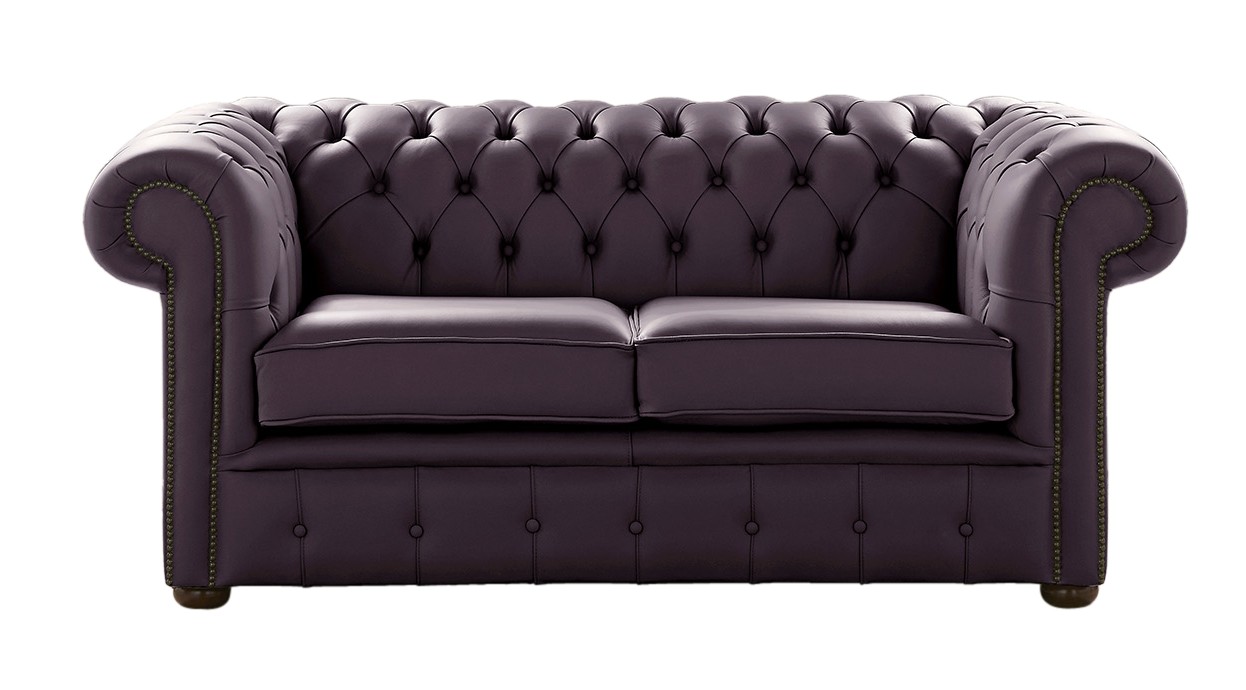 Product photograph of Chesterfield 2 Seater Shelly Amethyst Leather Sofa Settee Bespoke In Classic Style from Chesterfield Sofas