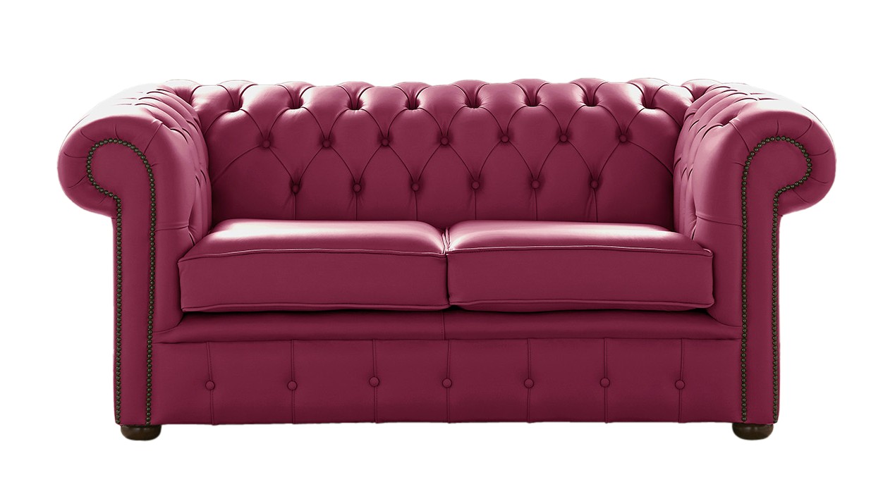 Product photograph of Chesterfield 2 Seater Shelly Anemone Leather Sofa Settee Bespoke In Classic Style from Chesterfield Sofas