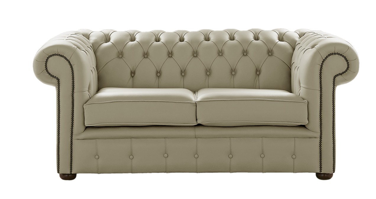 Product photograph of Chesterfield 2 Seater Shelly Ash Leather Sofa Settee Bespoke In Classic Style from Chesterfield Sofas
