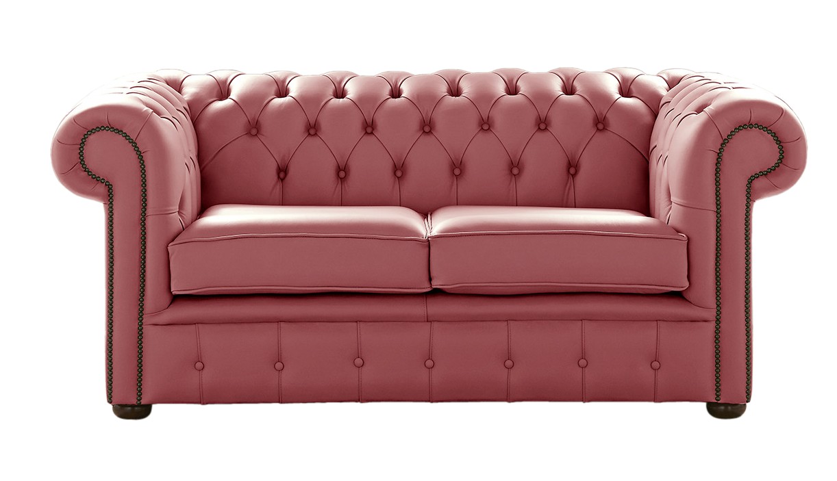 Product photograph of Chesterfield 2 Seater Shelly Brick Red Leather Sofa Settee Bespoke In Classic Style from Chesterfield Sofas