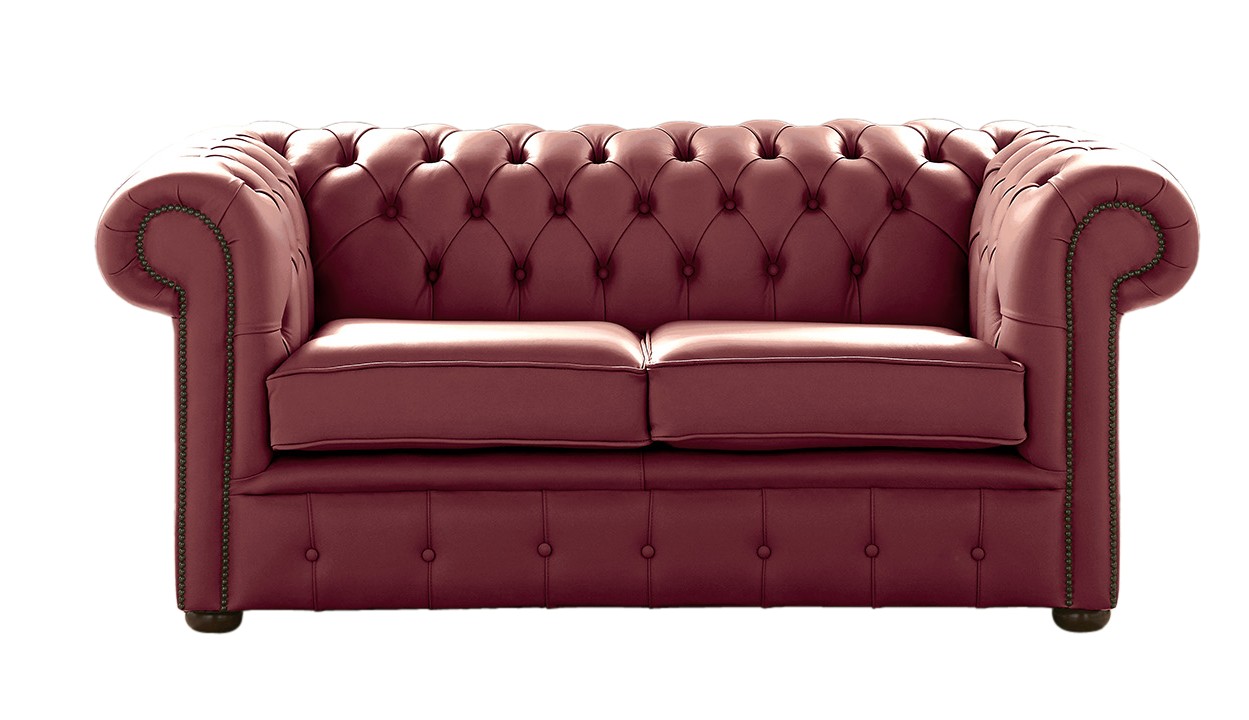 Product photograph of Chesterfield 2 Seater Shelly Burgandy Leather Sofa Settee Bespoke In Classic Style from Chesterfield Sofas