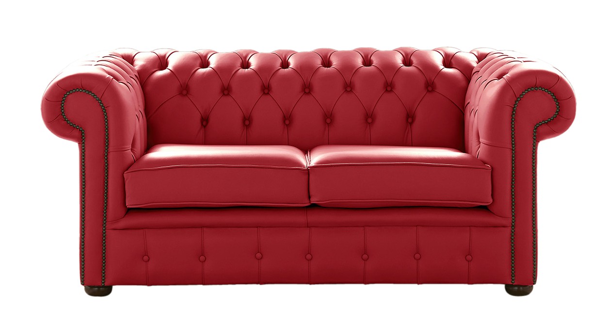 Product photograph of Chesterfield 2 Seater Shelly Cherry Leather Sofa Settee Bespoke In Classic Style from Chesterfield Sofas