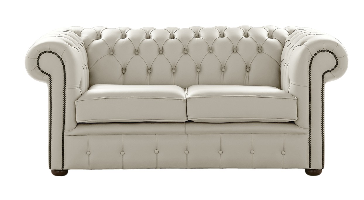 Product photograph of Chesterfield 2 Seater Shelly Cottonseed Leather Sofa Settee Bespoke In Classic Style from Chesterfield Sofas