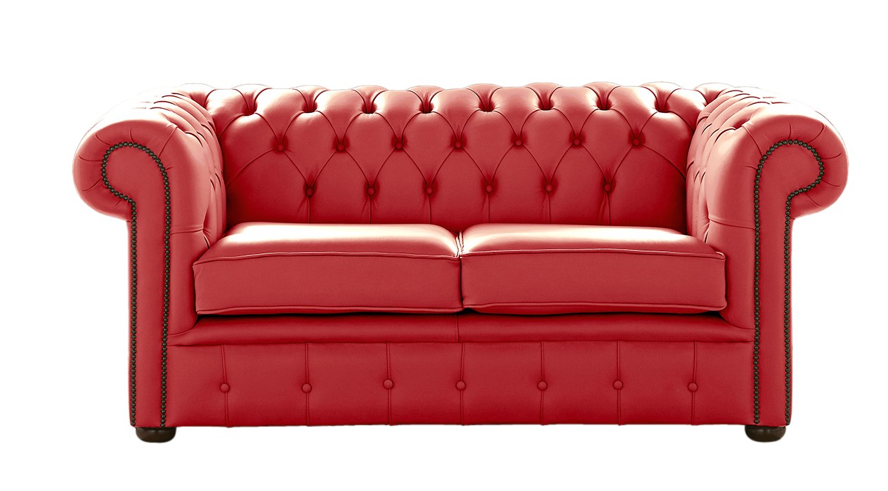 Product photograph of Chesterfield 2 Seater Shelly Crimson Leather Sofa Settee Bespoke In Classic Style from Chesterfield Sofas
