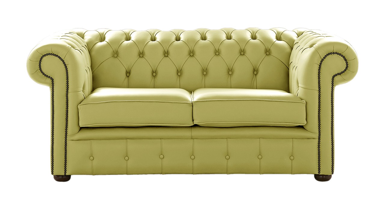 Product photograph of Chesterfield 2 Seater Shelly Field Green Leather Sofa Settee Bespoke In Classic Style from Chesterfield Sofas