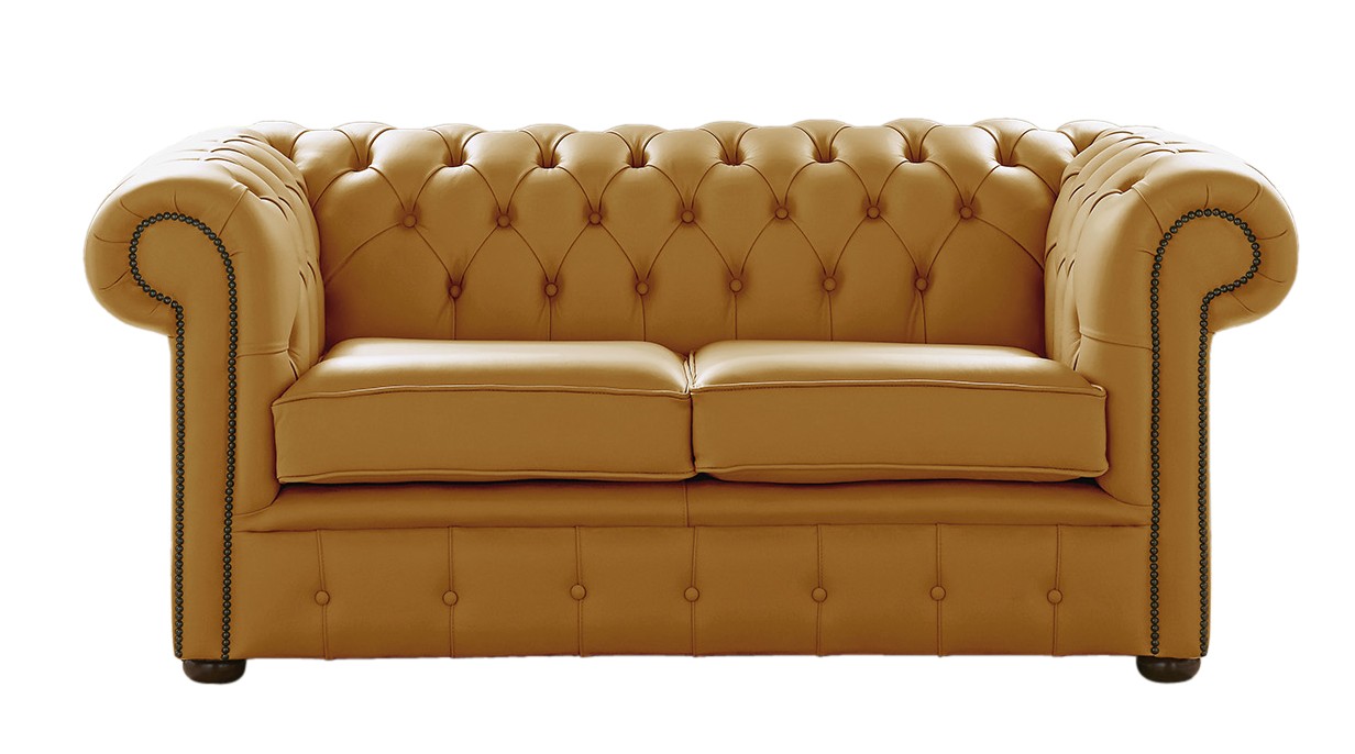 Product photograph of Chesterfield 2 Seater Shelly Parchment Leather Sofa Settee Bespoke In Classic Style from Chesterfield Sofas