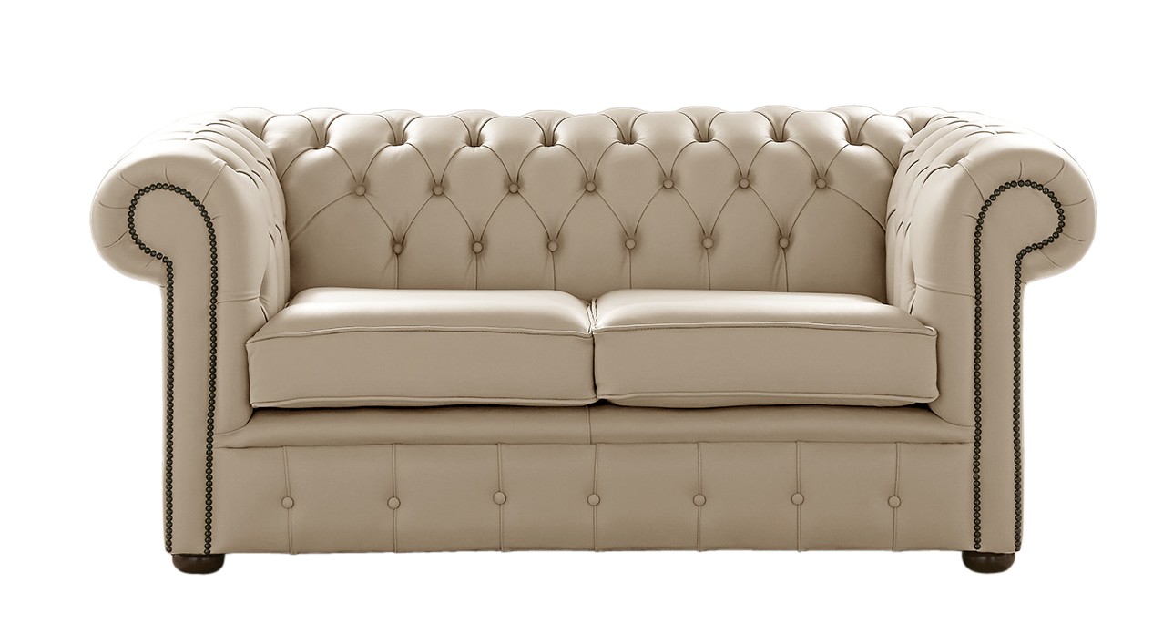 Product photograph of Chesterfield 2 Seater Shelly Pebble Leather Sofa Settee Bespoke In Classic Style from Chesterfield Sofas